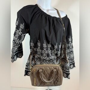 Vera Bradley Leather Marlo Crossbody/ Quilted NWT Retail $198 Taupe